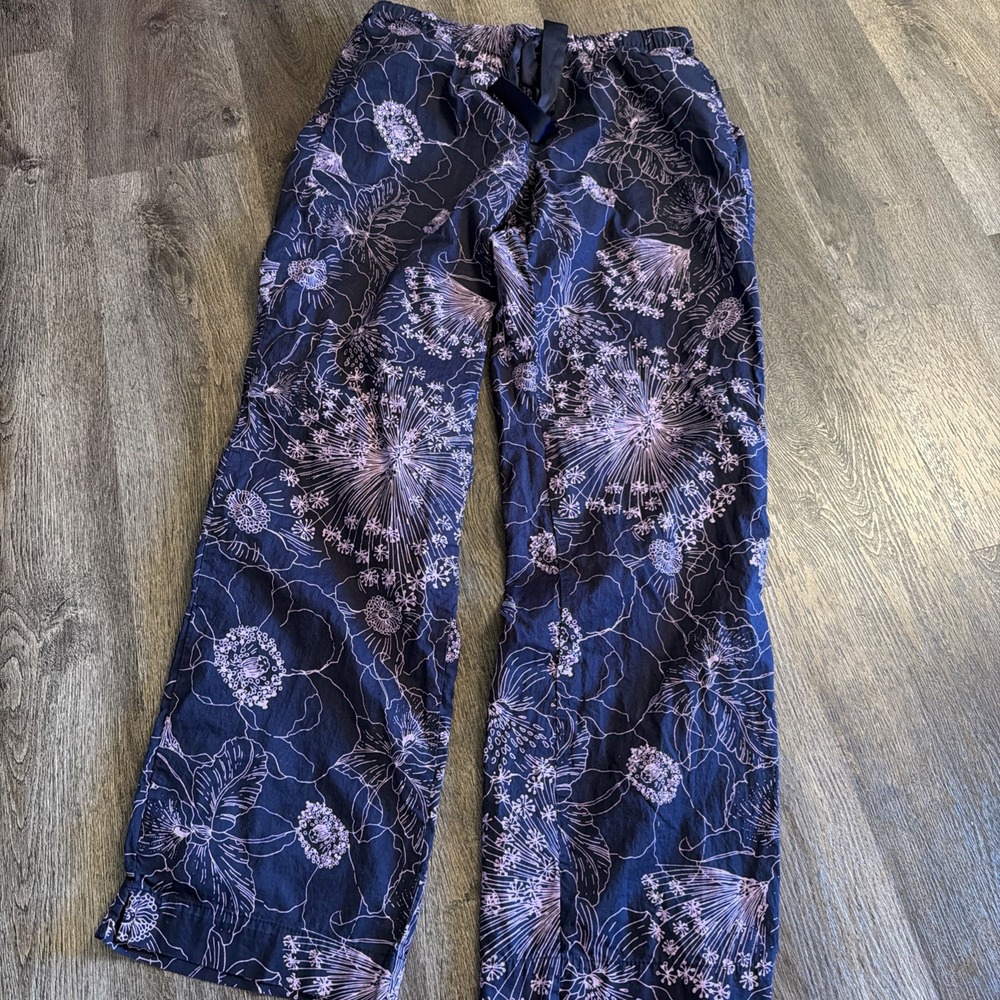 Victorias Secret Pajama Pants Large Adult Purple Floral Straight Casual Womens M